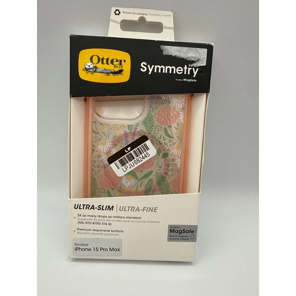 OtterBox Symmetry iPhone Case iPhone 15 Pro Max Pink Floral New MagSafe Slim